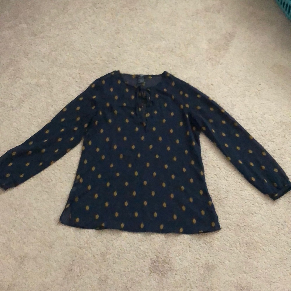 Sheer Navy Blue Ann Taylor Blouse